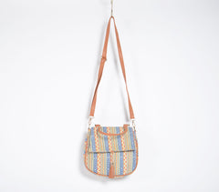 Panel Printed Handbag with Tassel