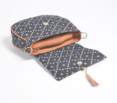 Bandhani Printed Handbag with Tassel