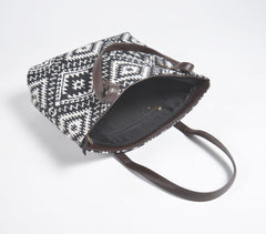 Jacquard Weave Monotone Tote, Sling & Wallet Set