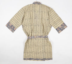 Colt Striped Block Printed Kimono with Floral Tie Up Belt