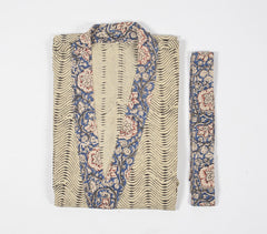 Colt Striped Block Printed Kimono with Floral Tie Up Belt