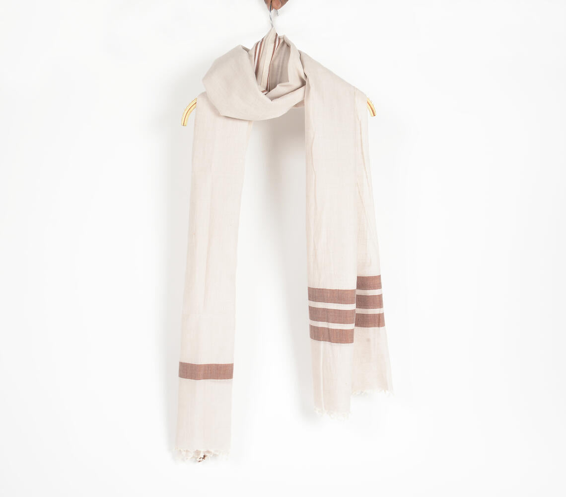 Handloom Cotton Neutral Scarf