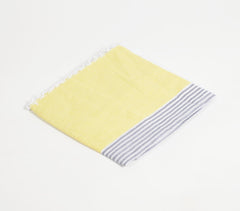 Handloom Cotton Grey & Yellow Colorblock Scarf