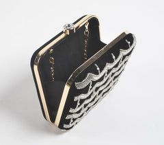 Embroidered Glass Beads Monochromatic Clutch Bag