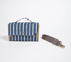 Upcycled DIY Striped Sling Clutch with Adjustable Strap