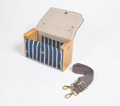 Upcycled DIY Striped Sling Clutch with Adjustable Strap