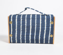 Upcycled DIY Striped Sling Clutch with Adjustable Strap