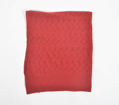 Knitted Lambswool Red Shawl Wrap