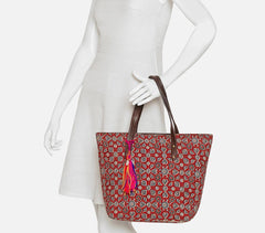 Red Cheese Printed Tote Bag