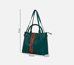 Handcrafted Leatherette Dark Aqua Green Sling Bag (Set of 5)