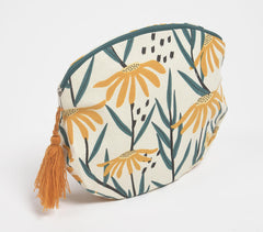 Summer Daisies Printed & Tasseled Travel Pouch