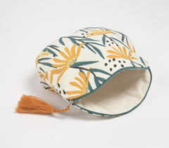 Summer Daisies Printed & Tasseled Travel Pouch
