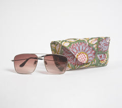 Block Printed Forest Garden Case for Eyeglasses