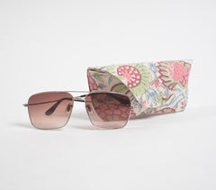 Block printed floral Garden case for eyeglasses