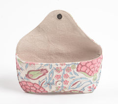 Block printed floral Garden case for eyeglasses