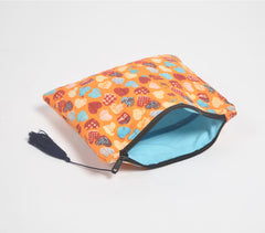 Stripe-Quilted Hearts Pouch