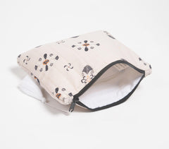 Stripe-Quilted Off-White Pouch