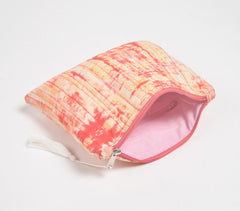 Stripe-Quilted Tie-&-Dye Pouch