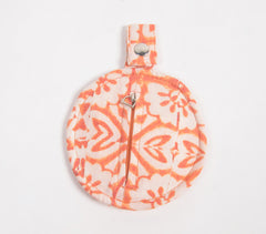 Printed Orange Mini Pouch
