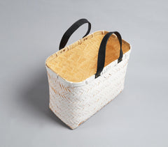 Chevron Handwoven Bamboo Tote Bag