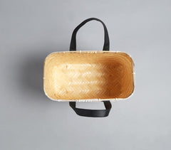Chevron Handwoven Bamboo Tote Bag
