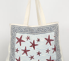 Star Fish Oceanic Block Printed Bag