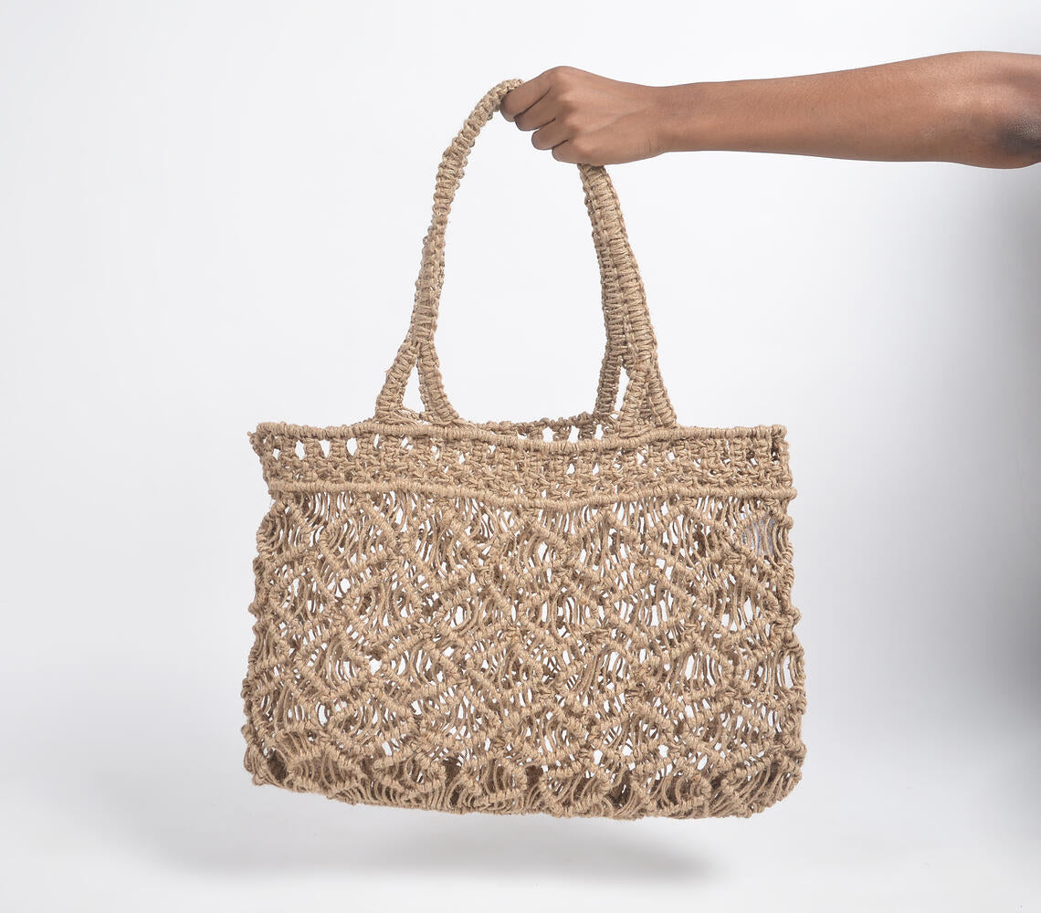 Macrame Jute Tote Bag