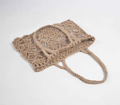 Macrame Jute Tote Bag