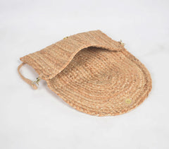 Tassel Embellished & Braided Jute Sling Bag
