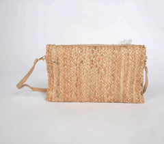 Tassel Embellished & Braided Jute Sling Bag