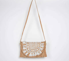 Tassel Embellished & Braided Jute Sling Bag