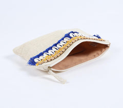 Beads & Fringes Embellished Jute Pouch