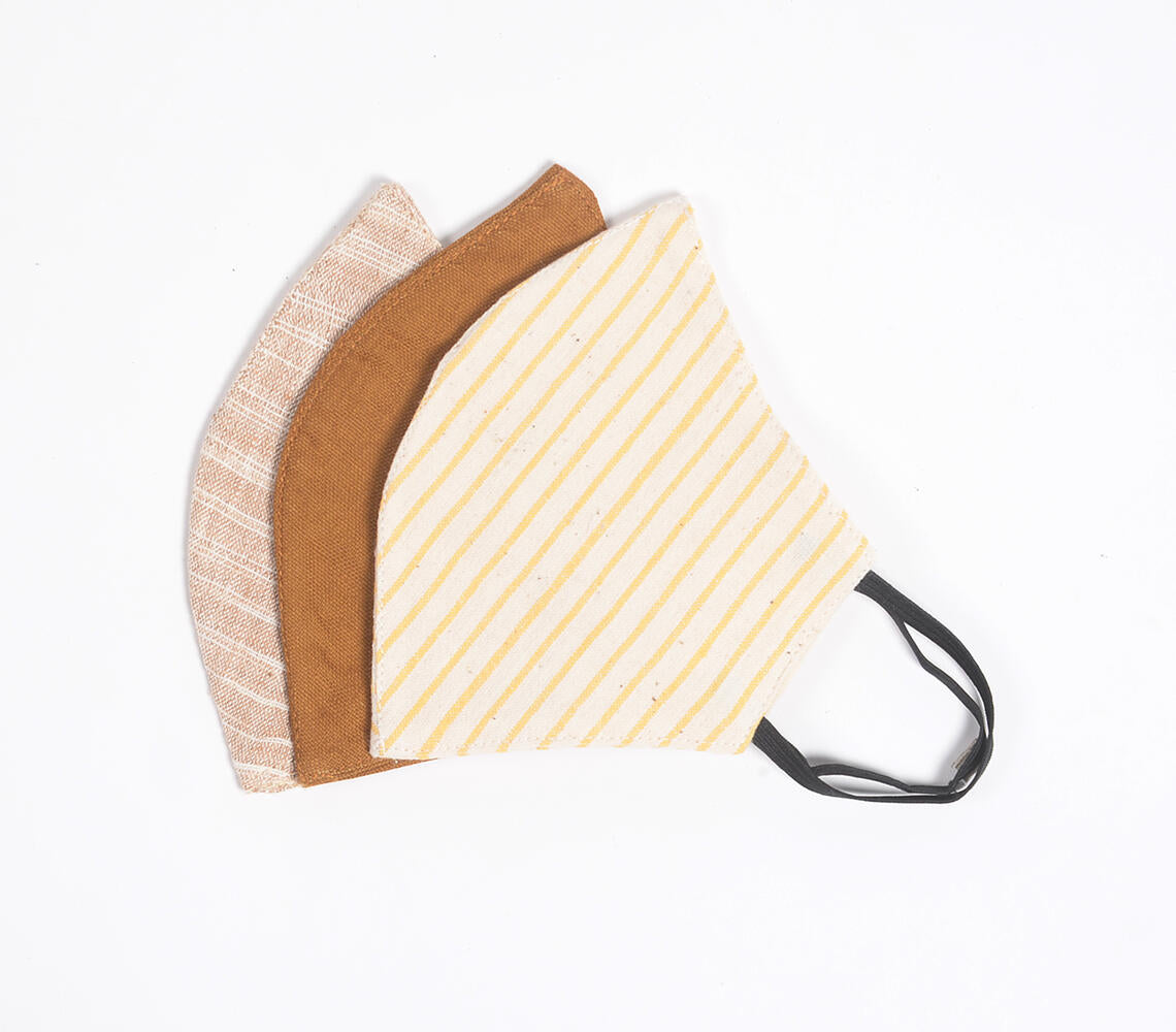 Handwoven Assorted Citrine Face masks (set of 3)