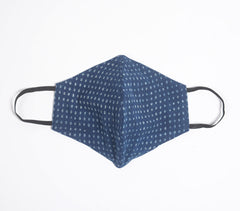 Hand Block Printed Indigo Face masks (set of 3)