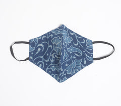 Hand Block Printed Indigo Face masks (set of 3)
