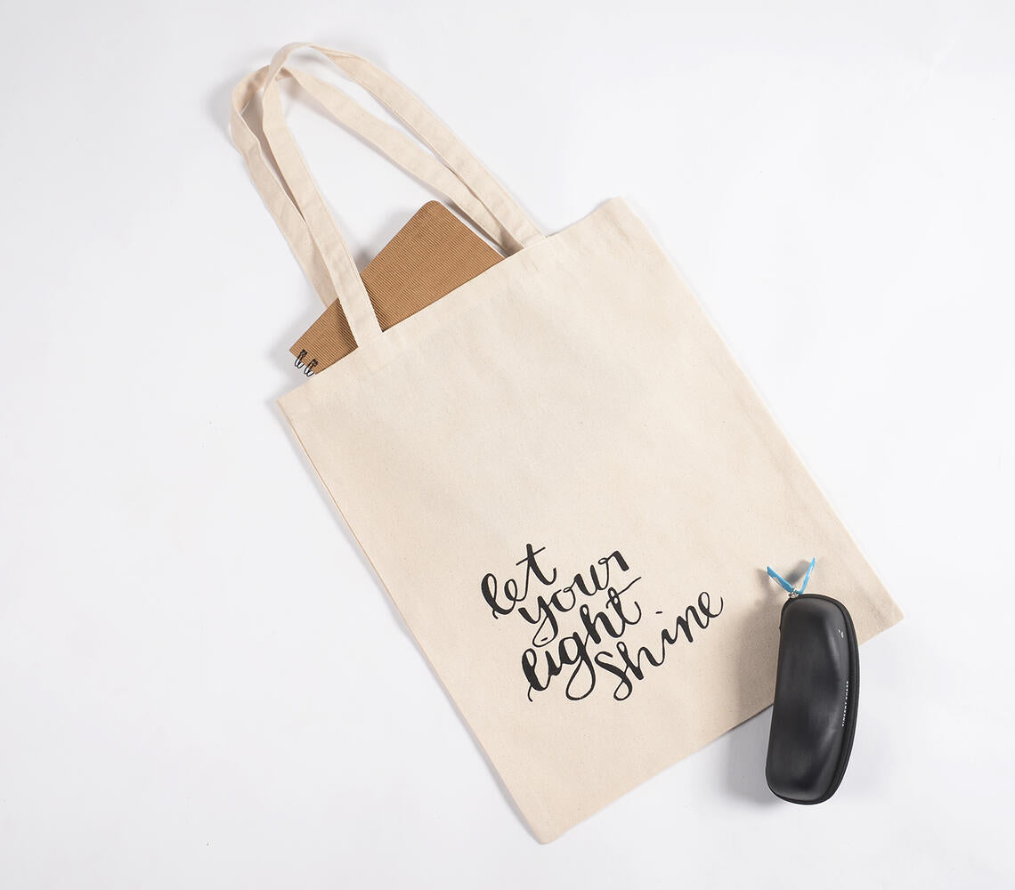 Let your light shine' Canvas Tote bag