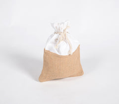 Colorblock Jute Drawstring bags (set of 3)