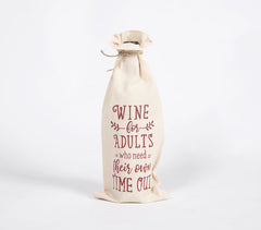 Typographic Drawstring Jute wine bag