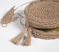 Woven Cane Roundie Sling bag