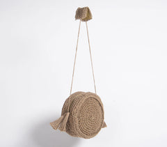 Woven Cane Roundie Sling bag