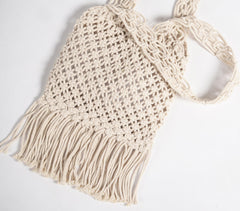 Hand Knotted Macrame Fringed handbag