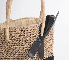 Colorblock Macrame handbag