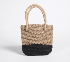 Colorblock Macrame handbag
