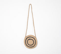 Hand braided Jute & Cotton Roundie Sling Bag