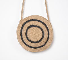 Hand braided Jute & Cotton Roundie Sling Bag