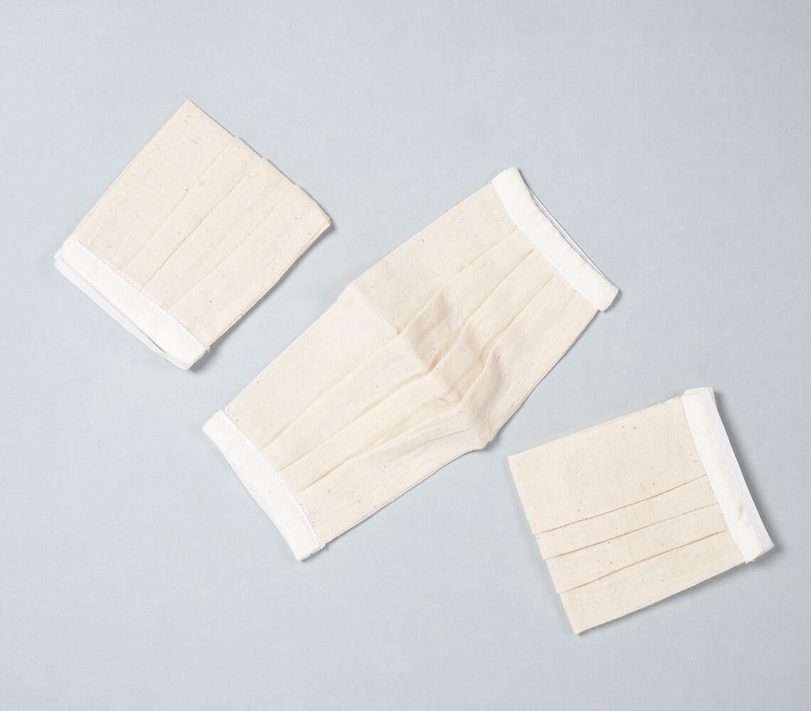 Natural cotton Cream face masks (set of 3)