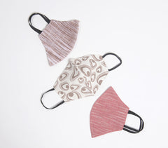 Natural cotton Assorted rose face masks (set of 3)