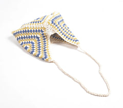 Crochet Cotton Geometric Multicolor Handbag