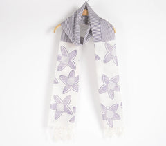 Coastal Starfish Block Printed Cotton Stole