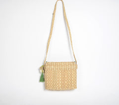 Daisies Basket Woven Cane Sling Bag